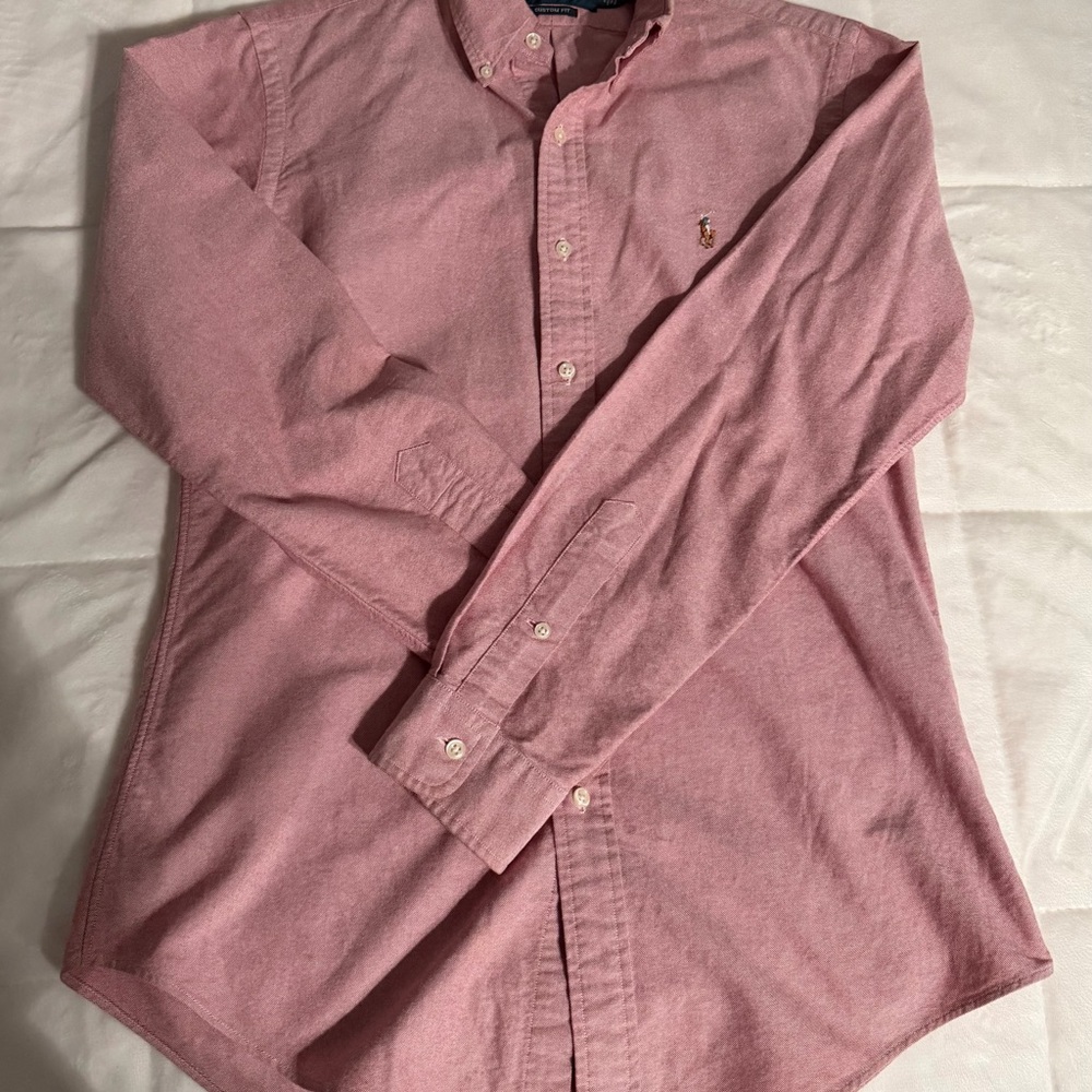 Polo by Ralph Lauren Heathered Pink Long-Sleeve Oxford Shirt